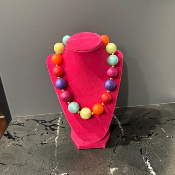 Multicolor Round Bead Resin Necklace - Picture 4 of 6